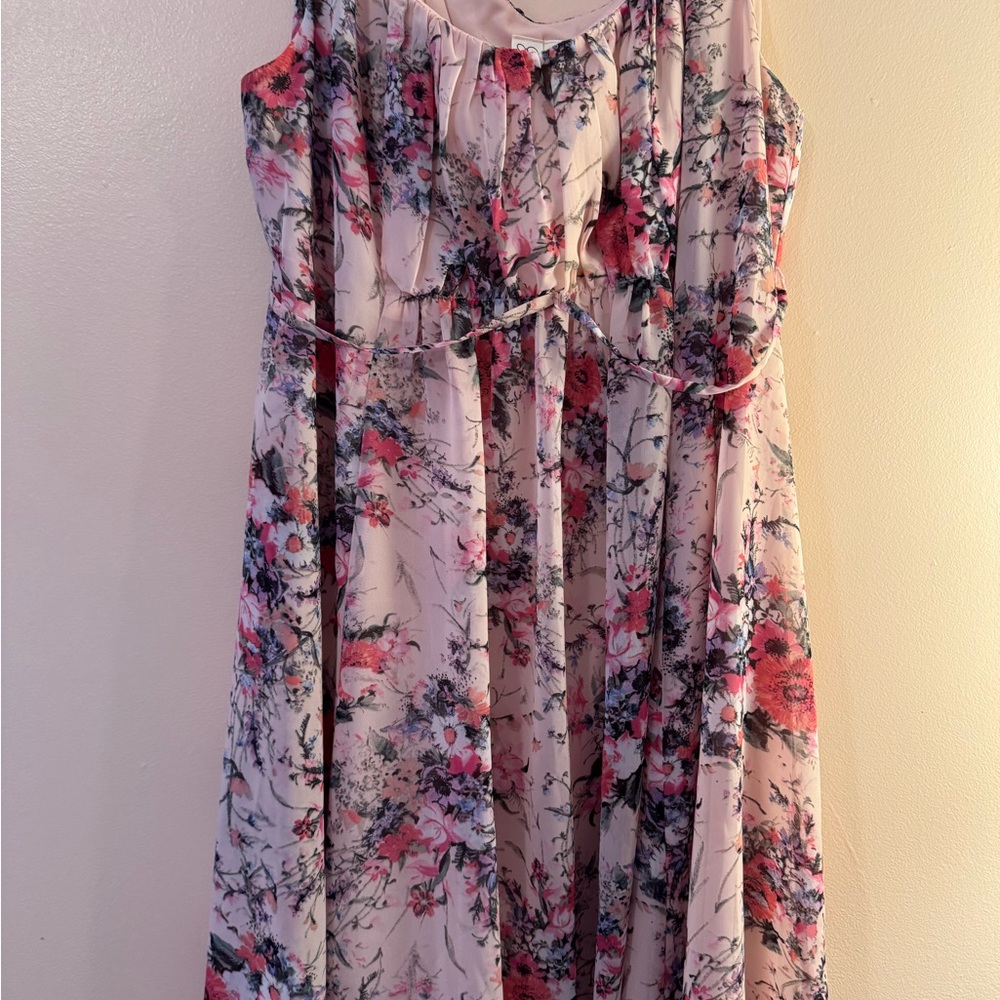 Emma & Michele Floral Pink and White Dress